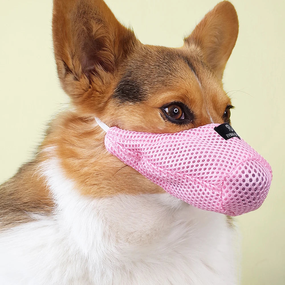 Muselière en Maille et Nylon pour Petit Chien Rose